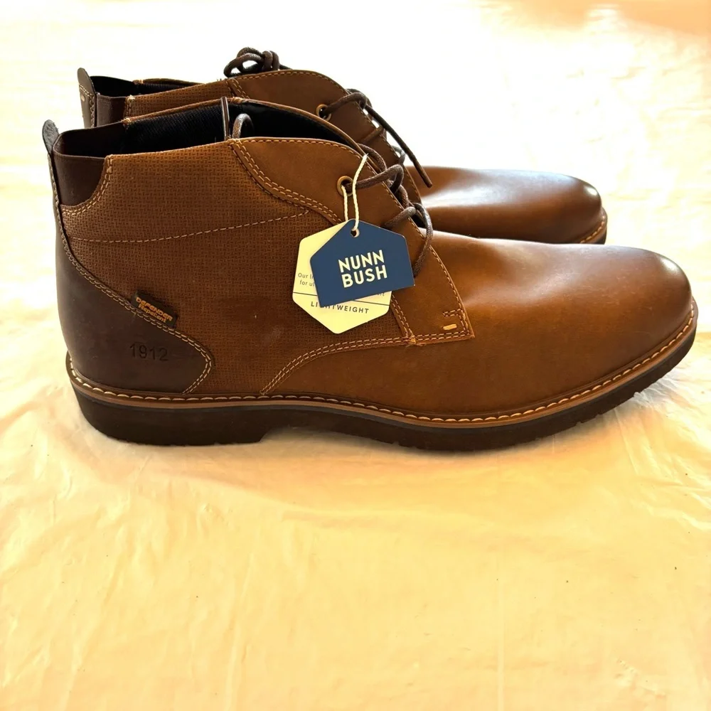 NWT Nunn Bush Denali boots waterproof plain toe Chukka brown SZ 11 M